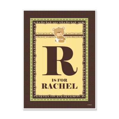Baby Teddy Bear - Personalized Baby Shower Poster Gift