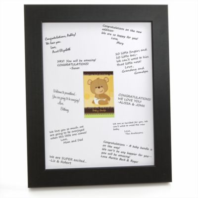 Baby Teddy Bear - Personalized Baby Shower Signature Mat Gift