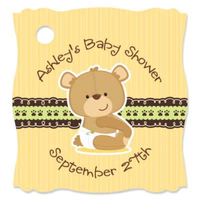 Baby Teddy Bear - Personalized Baby Shower Tags - 20 ct
