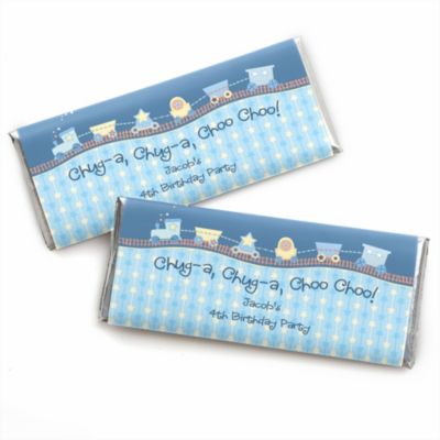 Train - Personalized Birthday Party Candy Bar Wrapper Favors