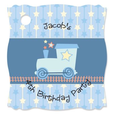 Train - Personalized Birthday Party Tags - 20 ct