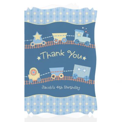 Train - Personalized Birthday Party Thank You Cards