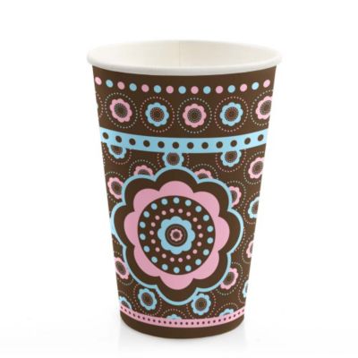 Trendy Flower - Baby Shower Hot/Cold Cups - 8 ct