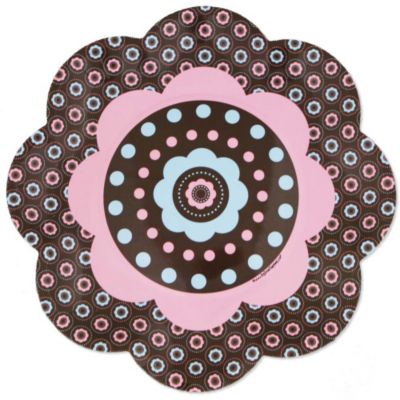 Trendy Flower - Baby Shower Dinner Plates - 8 ct