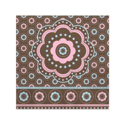 Trendy Flower - Birthday Party Beverage Napkins - 16 ct