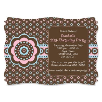 Trendy Flower - Personalized Birthday Party Invitations