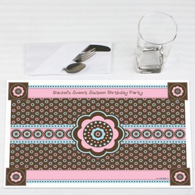 Trendy Flower - Personalized Birthday Party Placemats