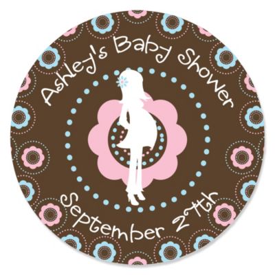 Trendy Mommy - Personalized Baby Shower Sticker Labels - 24 ct