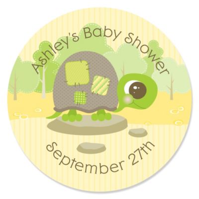 Baby Turtle - Personalized Baby Shower Sticker Labels - 24 ct 