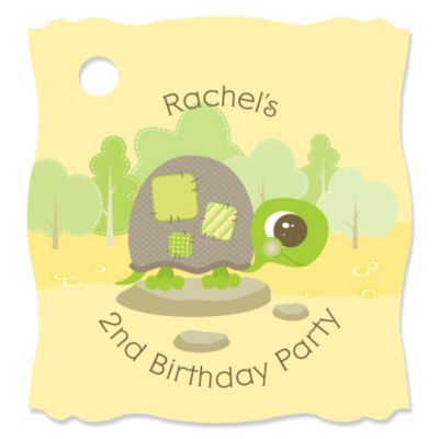 Turtle - Personalized Birthday Party Tags - 20 ct 
