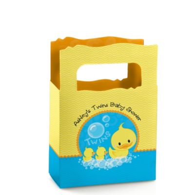 Twin Ducky Ducks - Personalized Baby Shower Mini Favor Boxes