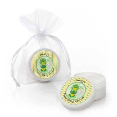 Twin Froggy Frogs - Personalized Baby Shower Lip Balm Favors