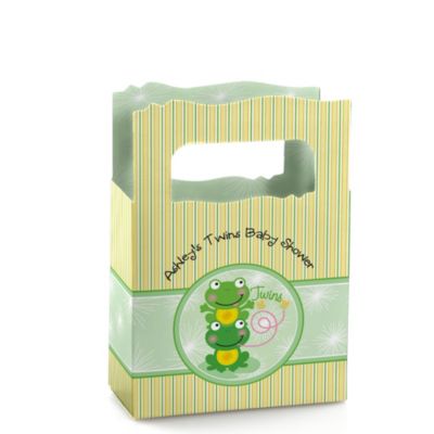 Twin Froggy Frogs - Personalized Baby Shower Mini Favor Boxes