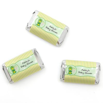 Twin Froggy Frogs - Personalized Baby Shower Mini Candy Bar Wrapper Favors - 20 ct