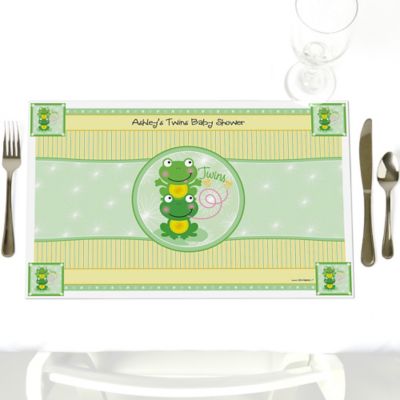 Twin Froggy Frogs - Personalized Baby Shower Placemats