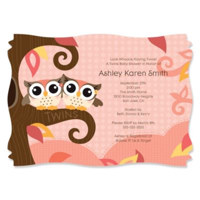 Owl Girl - Look Whooo's Having Twins - Personalized Baby Shower ...