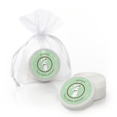 Mommy Silhouette It's Twin Babies - Personalized Baby Shower Lip Balm Favors