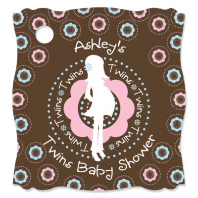 Twins Trendy Mommy - Personalized Baby Shower Tags - 20 ct