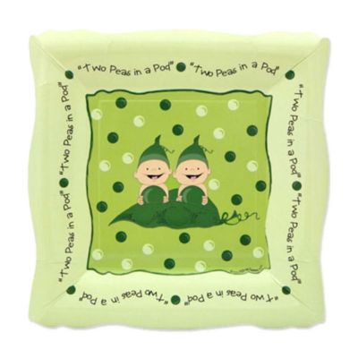 Twins Two Peas in a Pod Caucasian - Baby Shower Dessert Plates - 8 ct