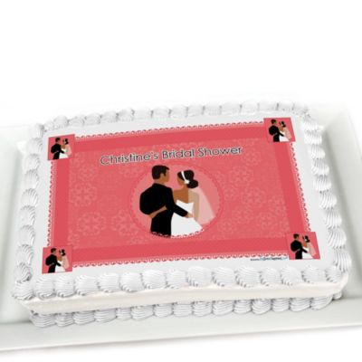 Custom Wedding Couples Coral - Personalized Bridal Shower Cake Toppers
