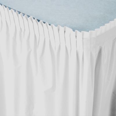 White - Baby Shower Plastic Table Skirts