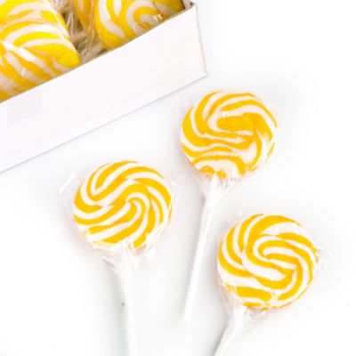 Yellow - Lemon Swirl Lollipops - Bridal Shower Candy - 24 ct