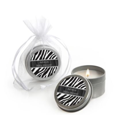Zebra - Personalized Baby Shower Candle Tin Favors