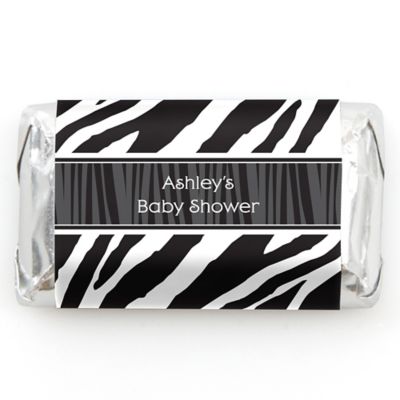 Zebra - Personalized Baby Shower Mini Candy Bar Wrapper Favors - 20 ct