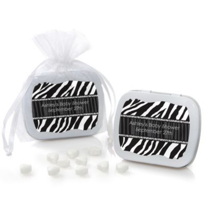 Zebra - Personalized Baby Shower Mint Tin Favors