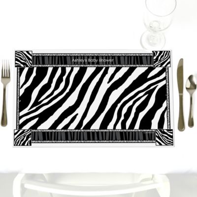 Zebra - Personalized Baby Shower Placemats