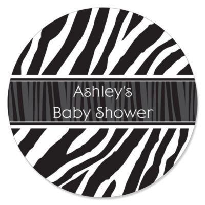 Zebra - Personalized Baby Shower Sticker Labels - 24 ct