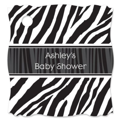 Zebra - Personalized Baby Shower Tags - 20 ct