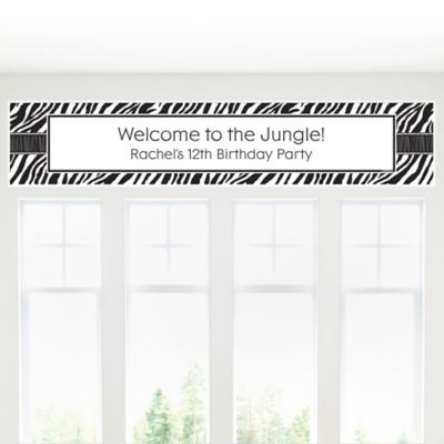 Zebra - Personalized Birthday Party Banners