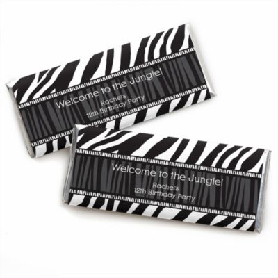 Zebra - Personalized Birthday Party Candy Bar Wrapper Favors