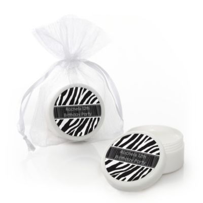 Zebra - Personalized Birthday Party Lip Balm Favors