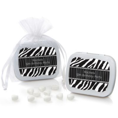 Zebra - Personalized Birthday Party Mint Tin Favors