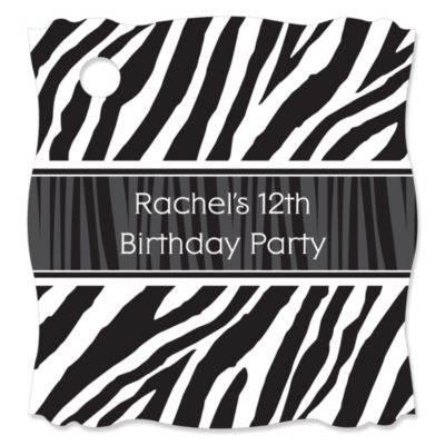 Zebra - Personalized Birthday Party Tags - 20 ct