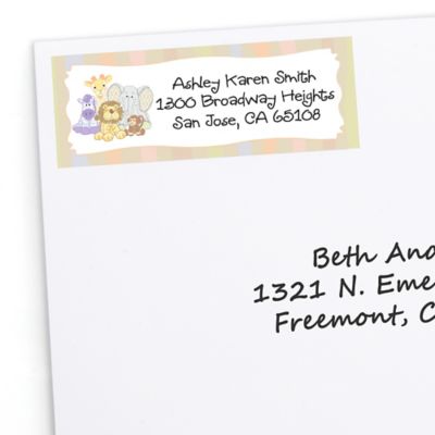 Zoo Crew - Personalized Baby Shower Return Address Labels - 30 ct