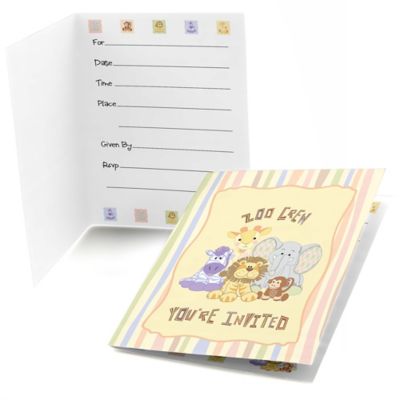 Zoo Crew - Baby Shower Fill In Invitations - 8 ct