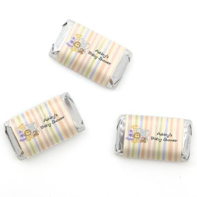 Zoo Crew - Personalized Baby Shower Mini Candy Bar Wrapper Favors - 20 ct