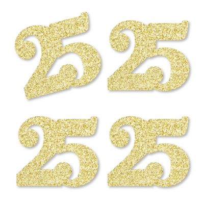 Gold Glitter 25 No Mess Real Gold Glitter Cut Out Numbers 25th