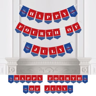 4th Of July Personalized Independence Day Party Bunting Banner