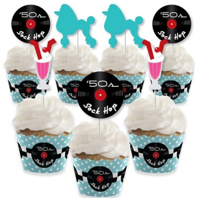 50 S Sock Hop Cupcake Decorations 1950s Rock N Roll Party