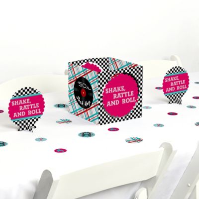 50 S Sock Hop 1950s Rock N Roll Party Centerpiece And Table