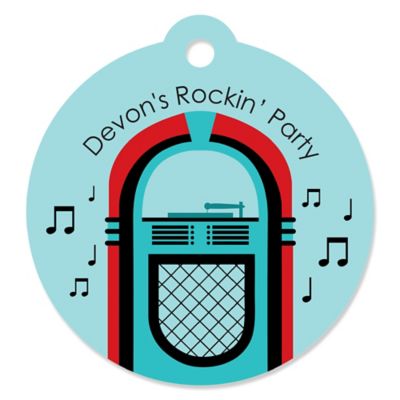 50 S Sock Hop Personalized 1950s Rock N Roll Party Gift Tags 20 Ct