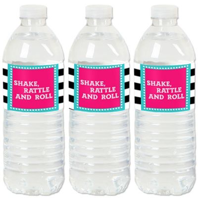 50 S Sock Hop 1950s Rock N Roll Party Water Bottle Sticker