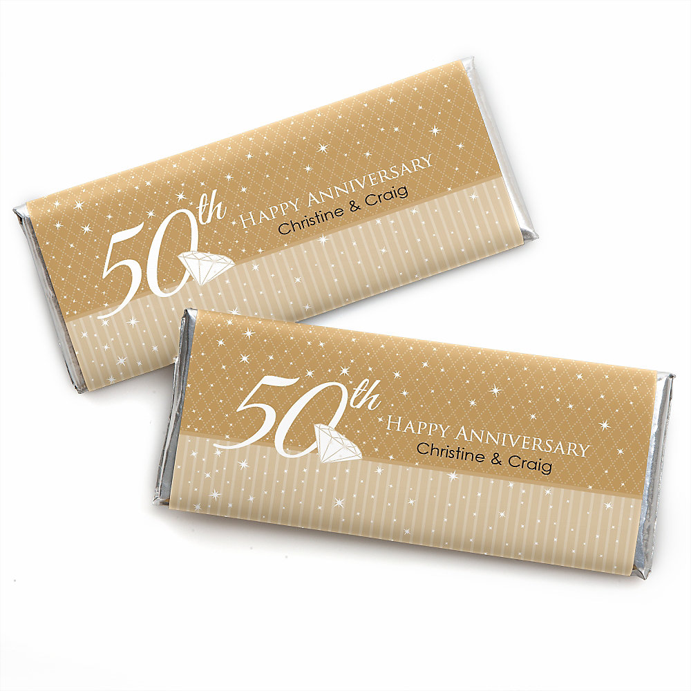50th Anniversary Personalized Candy Bar Wrappers Wedding