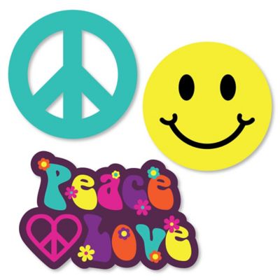 60 S Hippie Diy Shaped 1960s Groovy Party Cut Outs 24 Ct