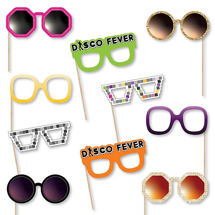 70's Disco Glasses - Paper Card Stock 1970s Disco Fever Party Photo ...