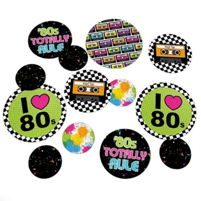 80 S Retro 1980s Giant Circle Confetti Eighties Party Decorations
